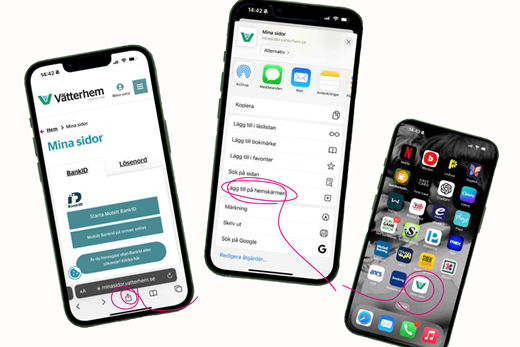 Lägg till Mina sidor på din hemskärm - Vätterhem